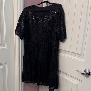 Sparkling Black Sequin Top